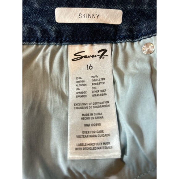 Seven7 Women’s Size 16 High Rise Skinny Denim Jeans - Picture 7 of 8